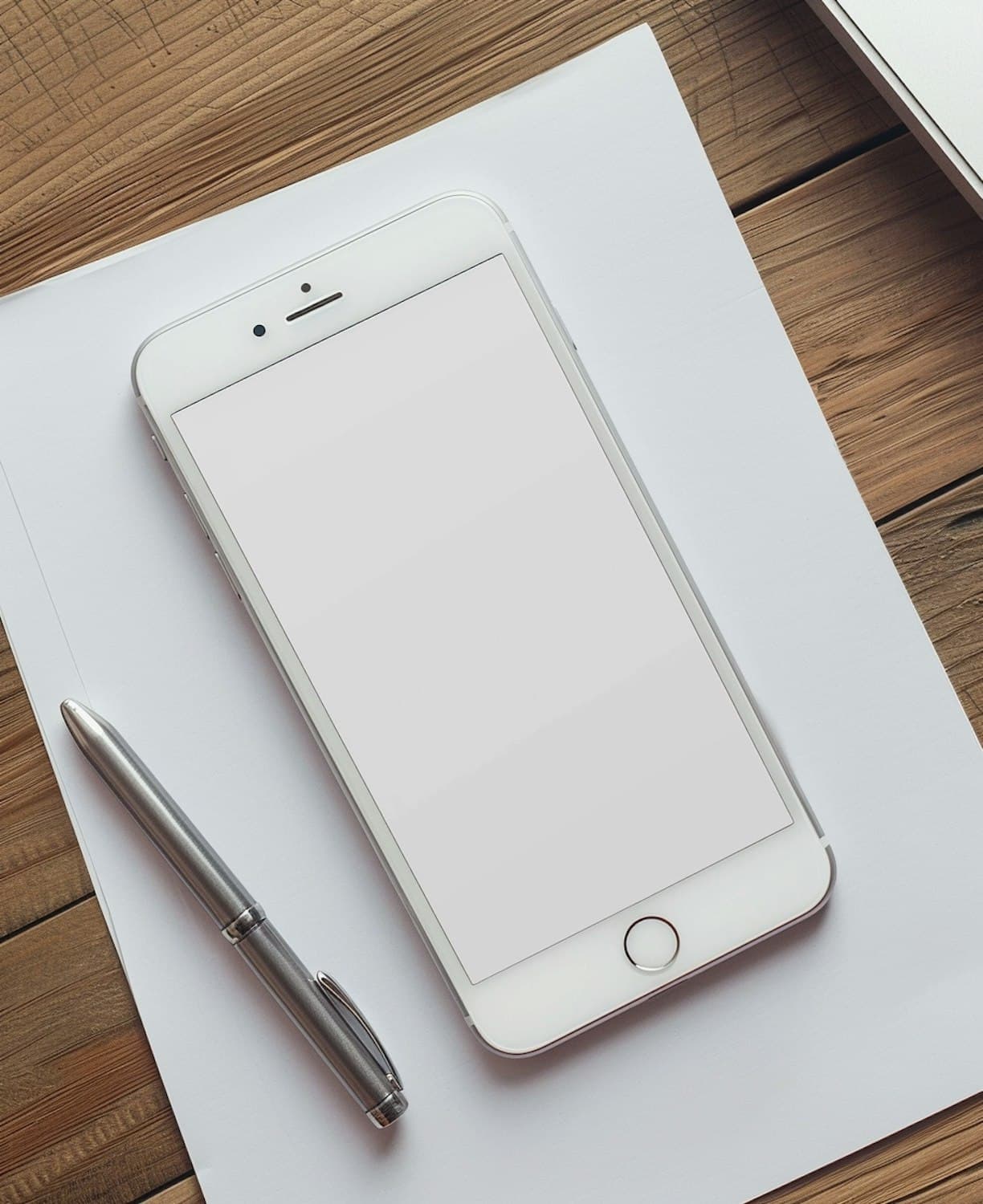 A phone, pen and paper laid out for sketching early flows